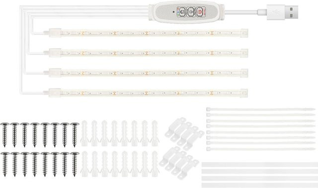 TOMTOP JMS LED Pflanzenwachstum Licht Streifen Set mit Rot und Blau, 4 Stück, Länge: 30 cm - Bild 1