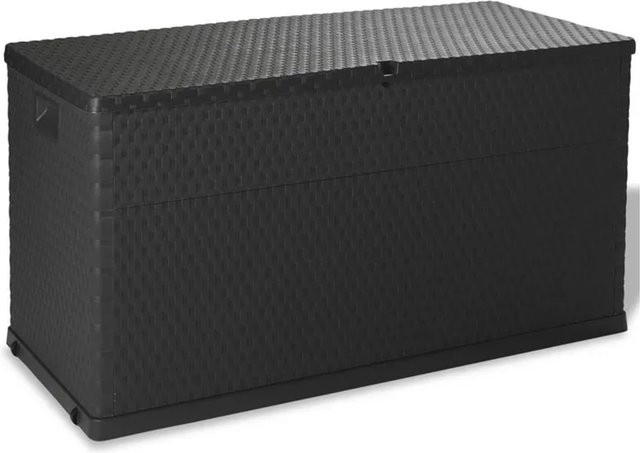 vidaXL Garten-Aufbewahrungsbox in Anthrazit mit Rattanoptik aus Polypropylen, B/T/H: 120 x 56 x 63 cm - Bild 1