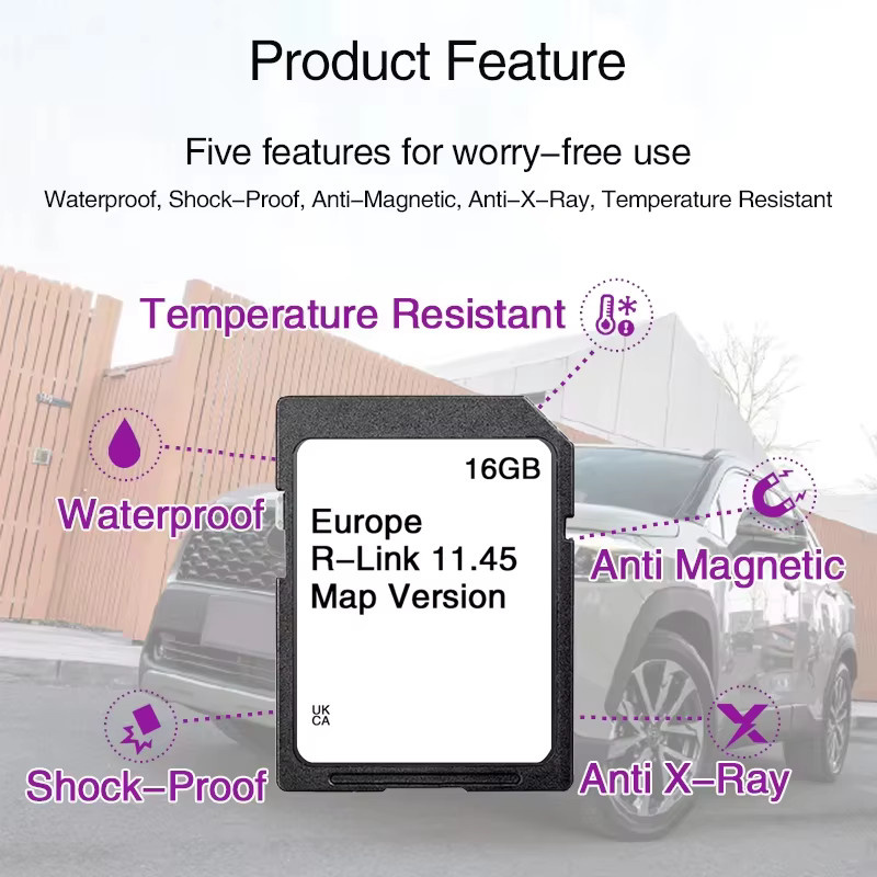 AOLAISTAR Navigationskarte SD-Karte für Renault 2014-2017 R-Link Kartenversion 11.45 Europa UK GPS Straßen-Autonavigation 16GB Schwarz - Bild 5