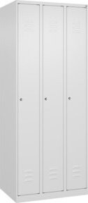 C+P Spind Classic PLUS Garderobenschrank mit 3 Abteilen, Weiß, H x B x T: 185 x 75 x 50 cm - Bild 1