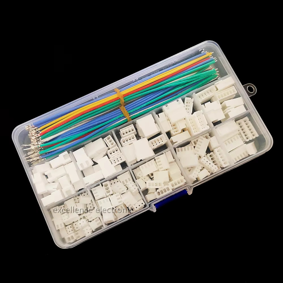 JST XH 2,54 mm Steckverbinder-Set mit 22 AWG vorgekrimpten Silikonkabeln in Multicolor, männlich und weiblich, mit 2 bis 6 Pins - Bild 3