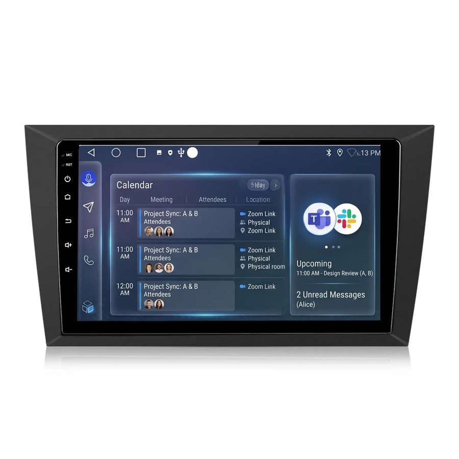 Junsun 9 Zoll Autoradio für VW Golf VI 2008 bis 2012 mit Bluetooth und GPS in Schwarz - Bild 2