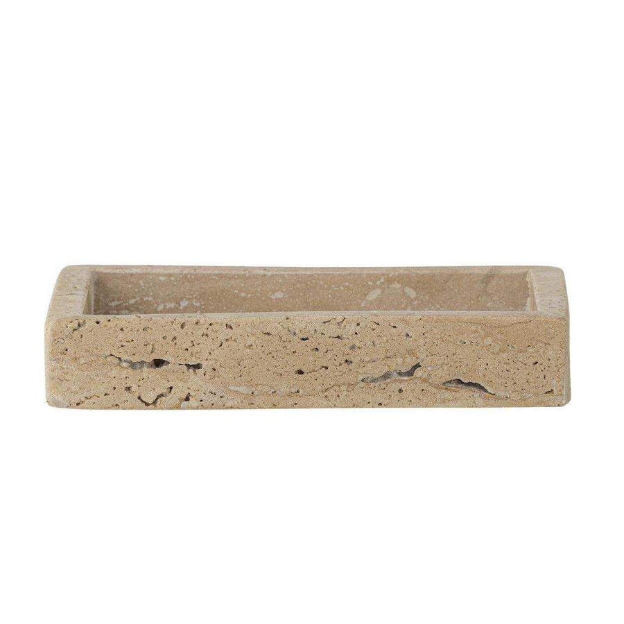 Bloomingville Majsa Travertin Tablett in Beige, Durchmesser: 15 cm - Bild 1