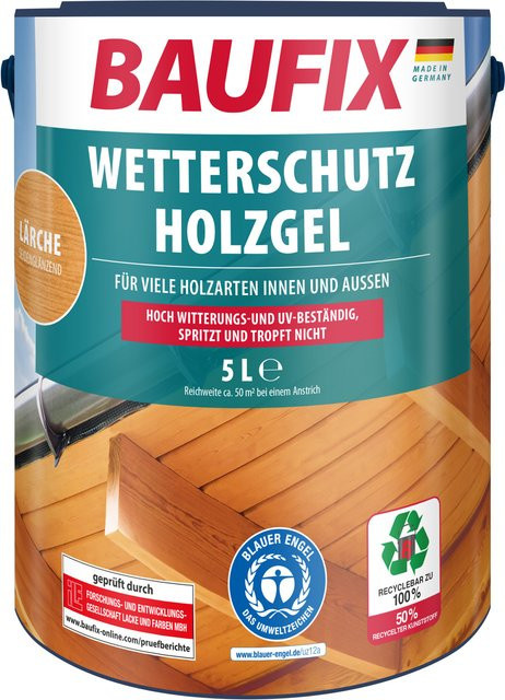 BAUFIX Wetterschutz-Holzgel Lärche in Braun, 5 l - Bild 1