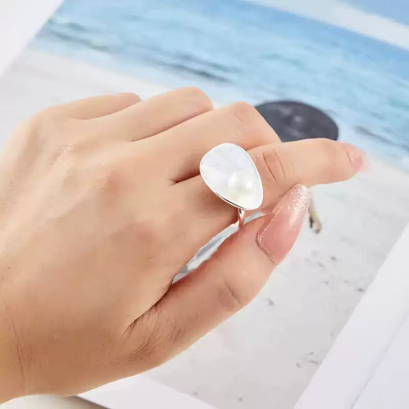 XIYANIKE Ringe, Perle, Silber, Damen - Bild 2