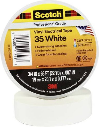 Scotch 35 Isolierband von 3M in Weiß, Breite: 19 mm, Länge: 20 m - Bild 1