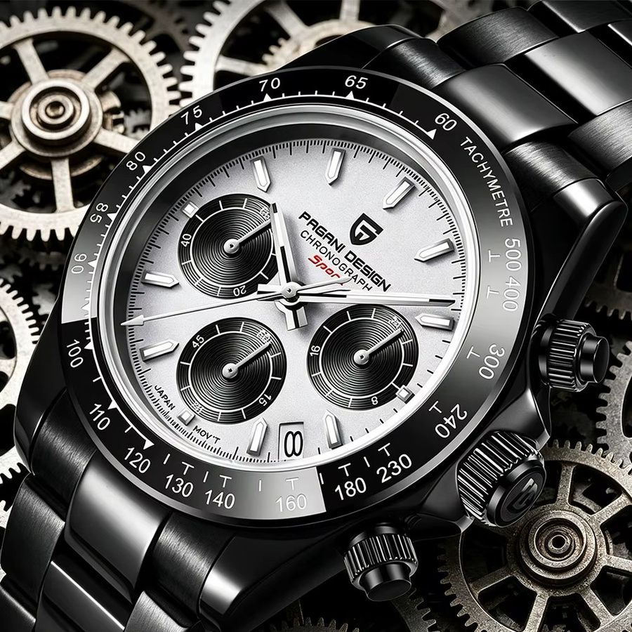 Pagani Design Chronograph, Quarz, Edelstahl, Grün, 40 mm, Herren - Bild 4