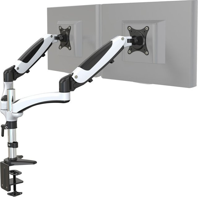 hjh OFFICE Monitorhalterung VM-MG2 Aluminium in Weiß - Bild 1