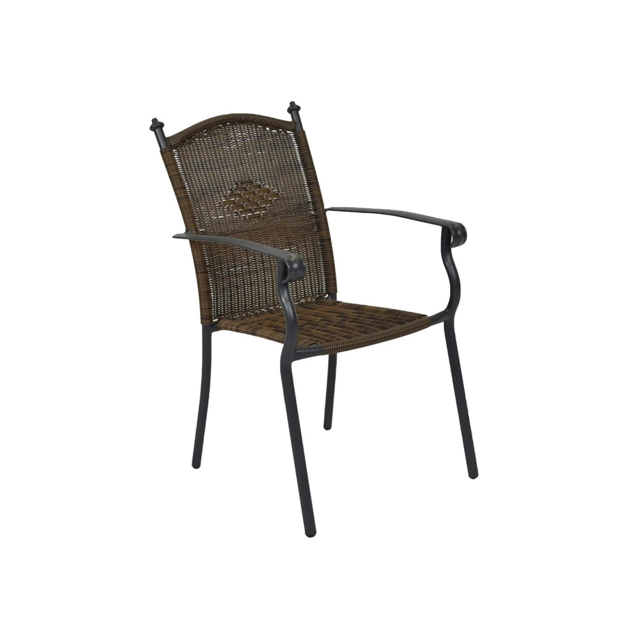 Merxx Stapelsessel Roma 2er-Set aus Aluminium mit Kunststoffgeflecht in Rattan-Optik in Anthrazit oder Braun - Bild 2