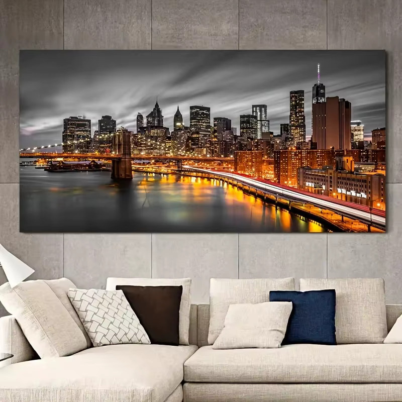 DIY Diamant-Malerei New York Manhattan Cityscape von funbeads mit runden Diamanten als Mosaik-Stickerei zur Wanddekoration - Bild 2