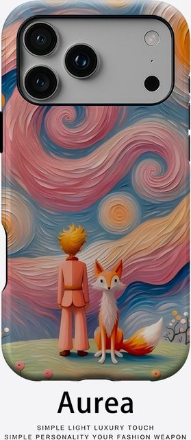 Potdemiel Robuste Doppelschichtige Handyhülle mit Sternennacht-Design für iPhone 17 16 15 14 Pro Max Plus in Rosa und Blau - Bild 1