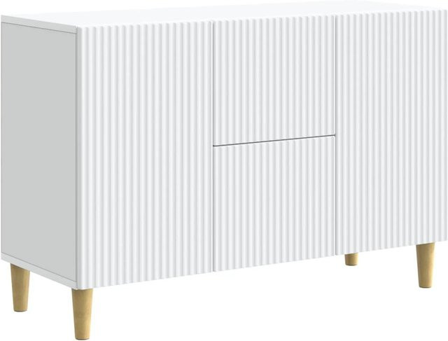 vidaXL Sideboard modern mit Schubladen in Weiß, B/T/H: 89 x 34,5 x 60 cm - Bild 1