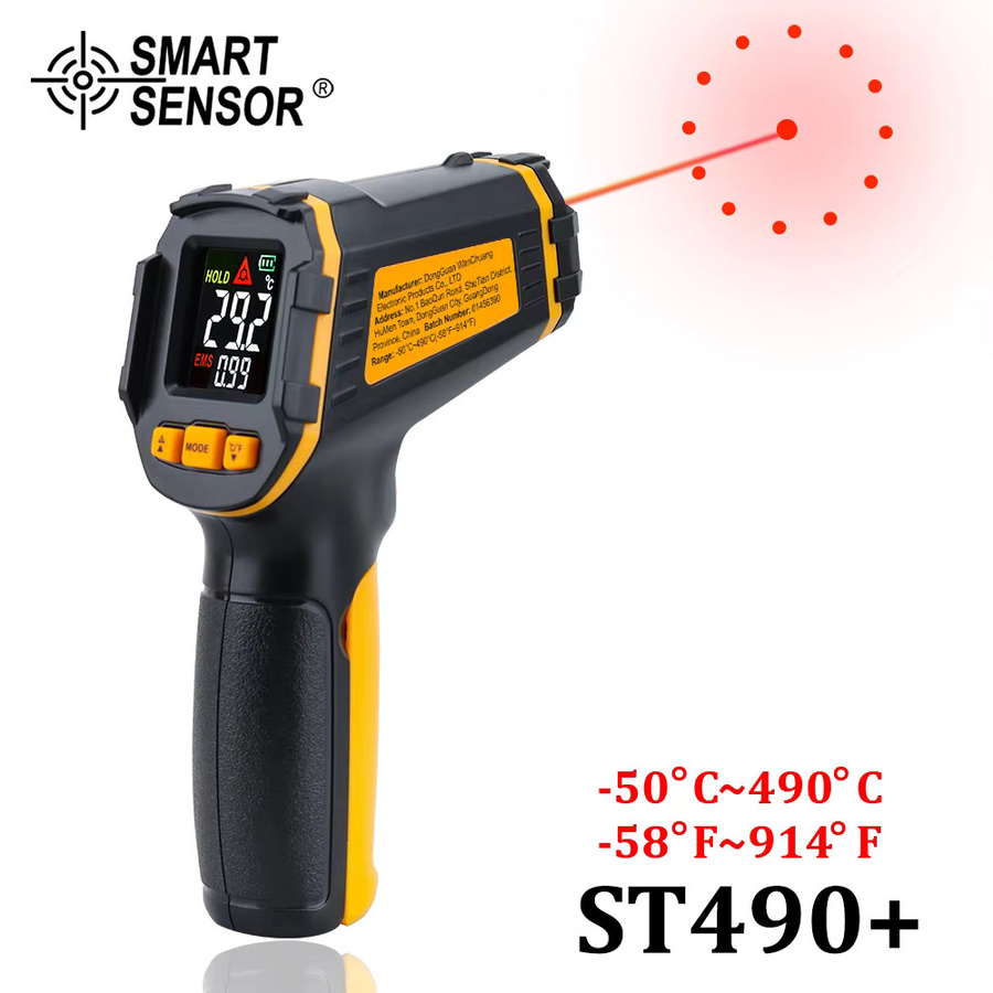 GVDA Digitales Infrarot-Thermometer mit LCD-Display und Laser als berührungsloses Pyrometer inklusive Hygrometer und Alarmfunktion - Bild 2