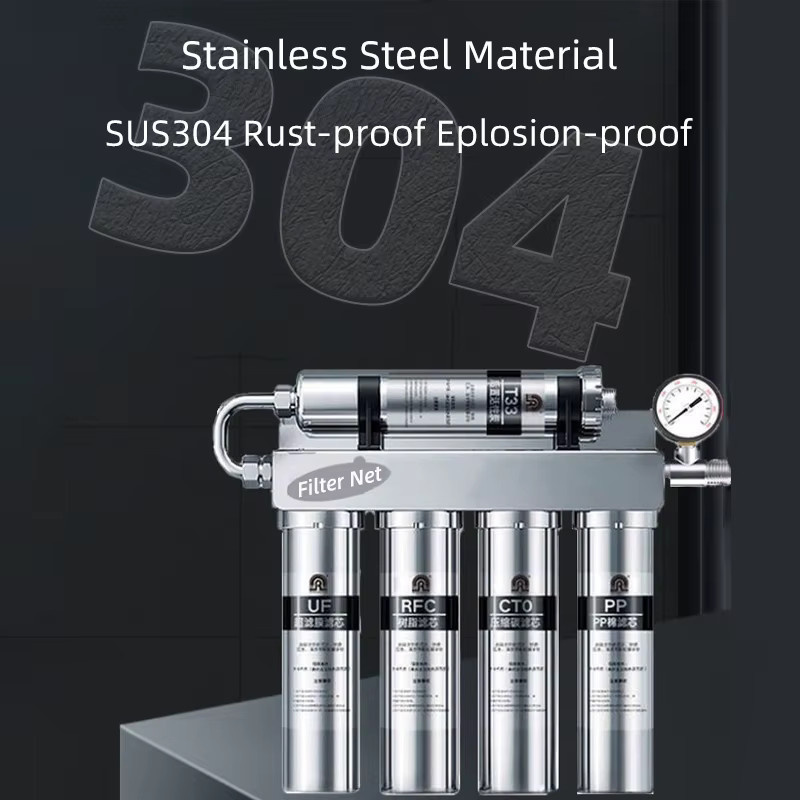 BAOZIRAN 5-Stufen Trinkwasserfiltersystem aus Edelstahl 304 mit UF-Wasserreiniger in Silber und Weiß - Bild 3