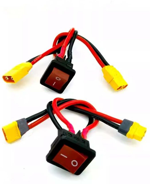 YUENHOANG Elektronischer Hochlast-Schalter XT60 XT90 50A Schwarz für RC Drohnen und UAV Batterien - Bild 1