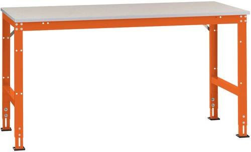 Manuflex Arbeits-Grundtisch UNIVERSAL Standard mit Kunststoffplatte, Rotorange (RAL 2001), B/T/H: 100 x 80 x 76-87 cm - Bild 1