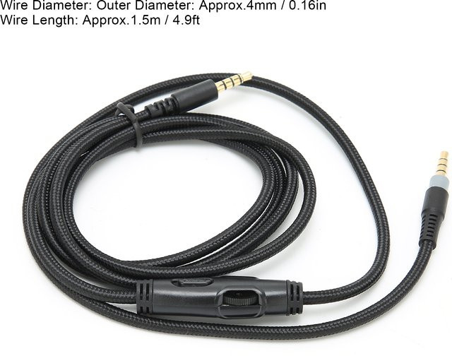 HyperX Audiokabel mit Lautstärkeregler, 3,5 mm Klinke auf Klinke, Schwarz - Bild 1