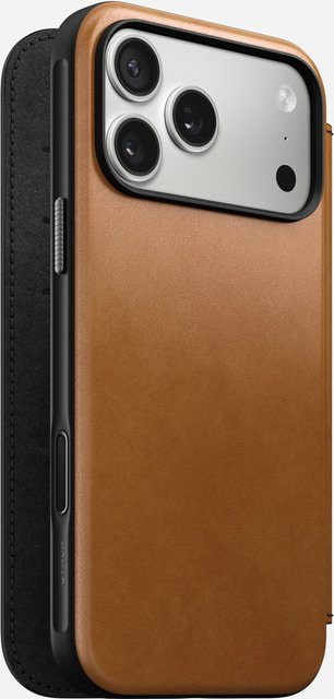 Nomad Modern Leather Folio Schutzhülle für iPhone 17 Pro Max in Beige Tan - Bild 1