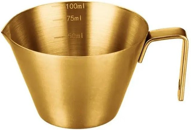 Yiran Furniture Kaffee-Extraktionsbecher aus 304 Edelstahl mit Skala und Milchlöffel, Messbecher für Espresso in Silber, Gold oder Schwarz - Bild 1