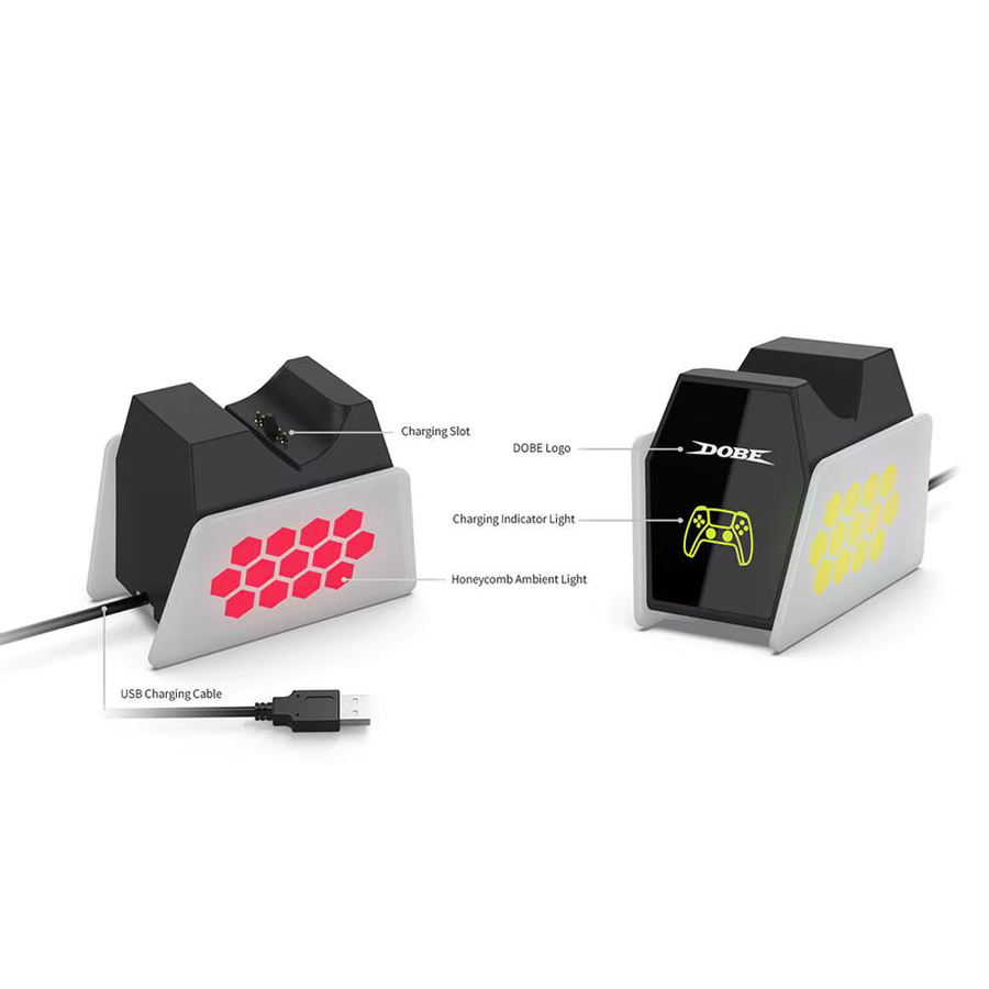 GRWIBEOU Ladestation für PS5 Elite Controller mit RGB-Beleuchtung in Multicolour - Bild 2