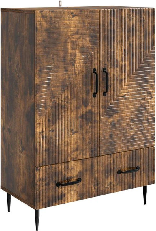 Sideboard vidaXL in Geräuchert Eiche, Holzwerkstoff und Metall, B/T/H: 66 x 34,5 x 95 cm - Bild 1
