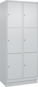 C+P Schließfachschrank Classic PLUS mit Sockel und 2 Abteilen, Farbe Grau, B/T/H: 80 x 50 x 195 cm - Bild 1