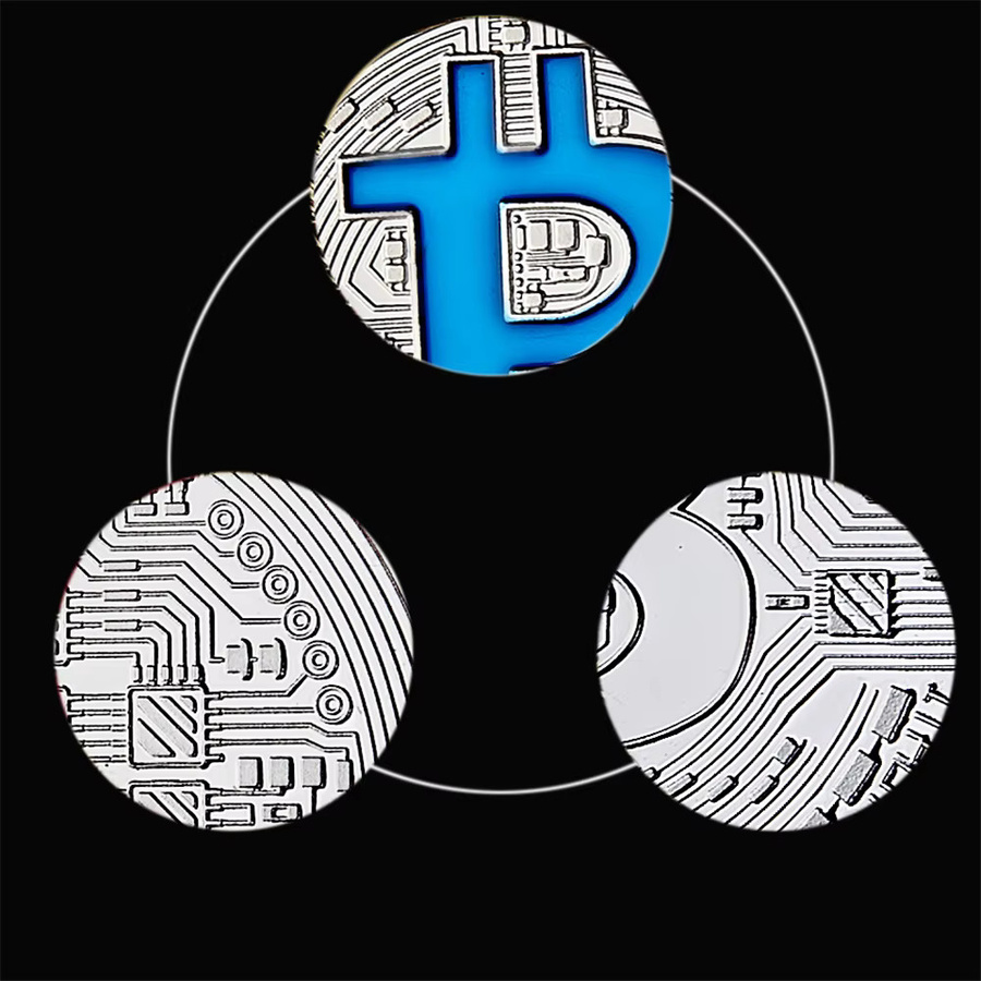 SMJY Bitcoin-Sammelmünze, versilbert, BTC-Gedenkmünze - Bild 3