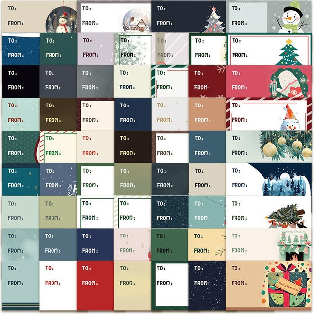 60 Stück wasserfeste Weihnachtsaufkleber in Multicolour von BulingBulingStickers Store für DIY-Projekte an Notizbüchern, Tagebüchern, Handyhüllen und Wasserflaschen - Bild 1