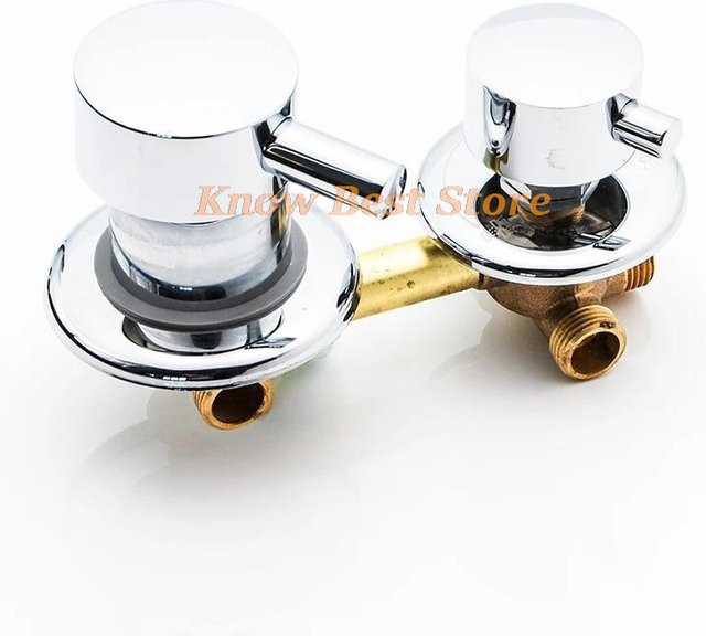 HAOYUNMA Mischbatterie aus Messing mit 2/3/4/5-Wege-Wasserauslass und Schraubgewinde, Farbe Chrom/Silber, Mittelabstand 10 cm für Dusche und Badezimmer - Bild 1
