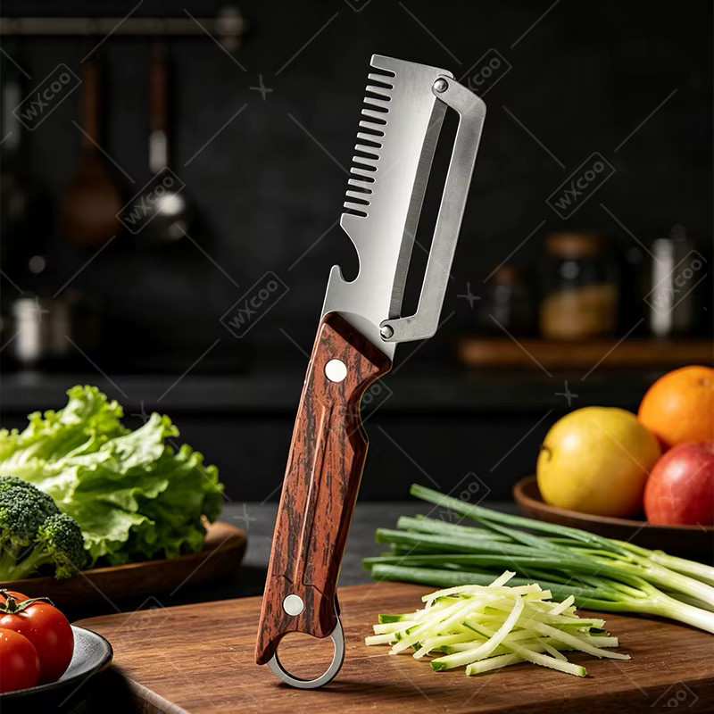 WXCOO 2er-Set Multifunktionaler Gemüseschäler aus Edelstahl für Obst und Gemüse - Bild 4