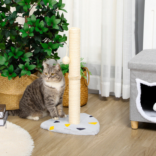 PawHut Kratzbaum für Katzen in Hellgrau mit Jute-Kratzball, B/T/H: 35 x 35 x 62 cm - Bild 2