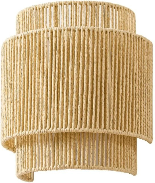 Lindby Wandleuchte Anuva in Creme, Landhaus Vintage Stil aus Papier und Metall, 1-flammig E27, Höhe: 25,0 cm, Breite: 13,0 cm, Tiefe: 15,0 cm - Bild 1