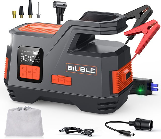 BSMOOM 2-in-1 Starthilfegerät mit 150 PSI Luftkompressor und 4500 A Autobatterie-Booster Powerbank für 9,5L Benzin oder 7,5L Diesel - Bild 1