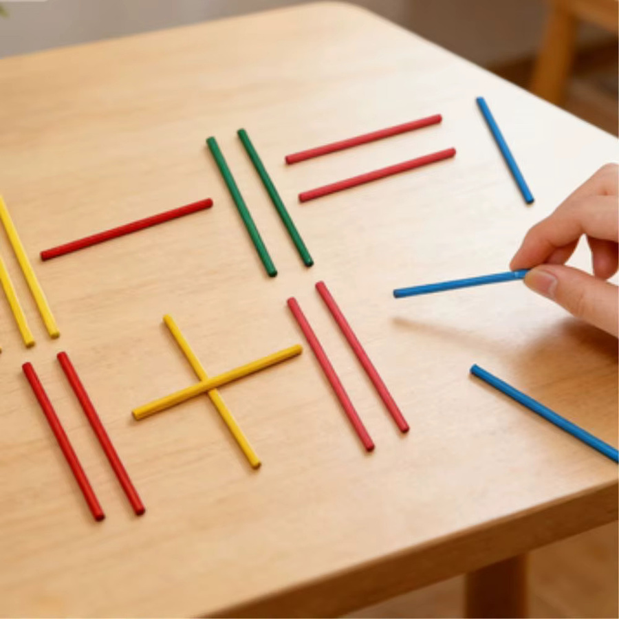 YMY Holz-Zählstäbchen in verschiedenen Farben, 100 Stück Mathematik-Lehrmittel zur Förderung der visuellen Wahrnehmung und Hand-Augen-Koordination - Bild 2