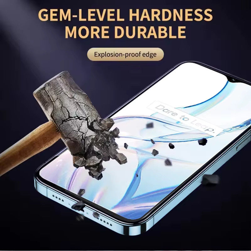 3er-Set gehärtetes Glas als Displayschutz für Realme C30s, transparent, mit Fingerabdruck-Entsperrung und Anti-Explosions-Schutz - Bild 3