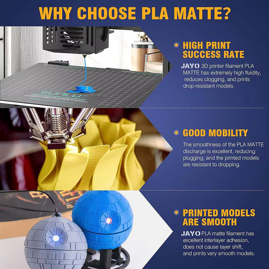 JAYO PLA Filament matt Grau 1,75 mm 1,1 kg für FDM 3D-Drucker - Bild 3