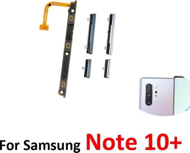 Samsung Galaxy Note 10+ 10 Plus N975 N976 Flexkabel für Ein/Aus- und Lautstärketasten in Schwarz und Silber als internes Ersatzteil - Bild 1