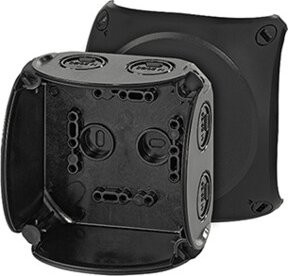 Hensel Kabelabzweigkasten KF 0400 B mit 4 Klemmen, schwarz, B: 104 mm, L: 104 mm - Bild 1