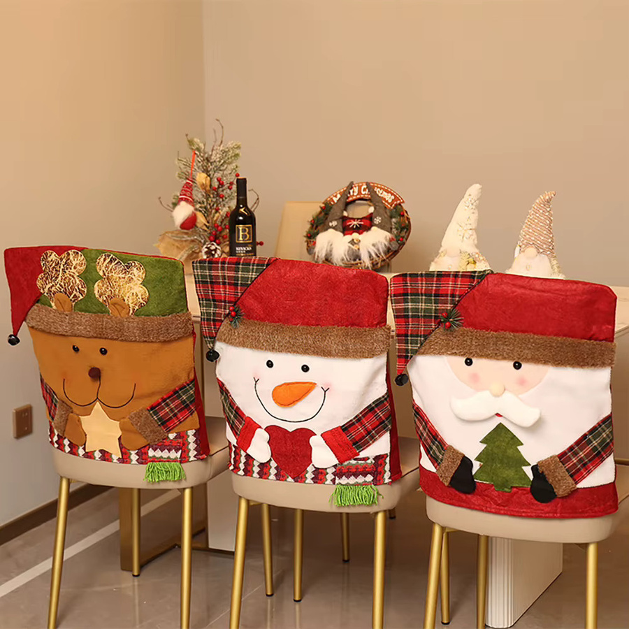 Aihogard Weihnachtsstuhlabdeckungen für Esszimmerstühle, Mehrfarbig, Textil - Bild 5