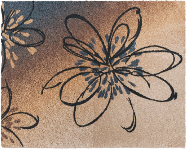 Badematte LUSIA mit floralem Design, rutschfest und waschbar, Farben: Beige, Grau und Multicolour, B/T: 50 x 80 cm - Bild 1