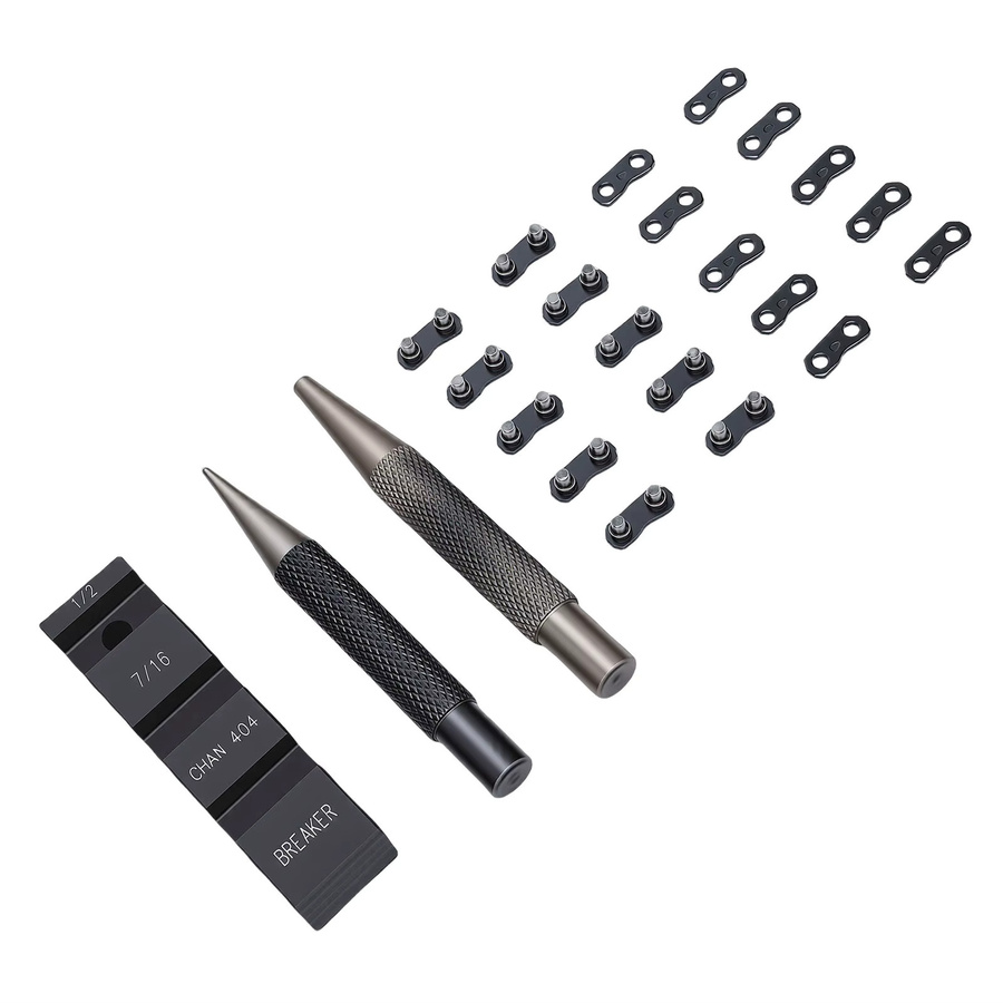 MESTEK Tragbares Kettensägen-Reparaturset mit Kettenamboss und Stanzwerkzeug für 1/4 und 3/8 Zoll 325 404 Teilung, 10-Glieder-Reparatur-Set - Bild 2