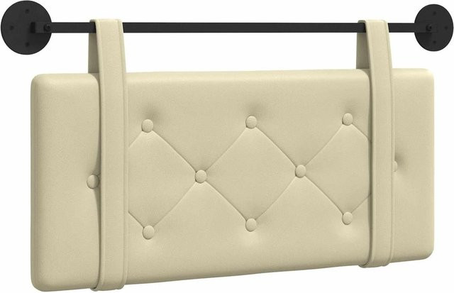 vidaXL Wandpaneel gepolstert aus Kunstleder in Beige, B/H: 90 x 55 cm - Bild 1