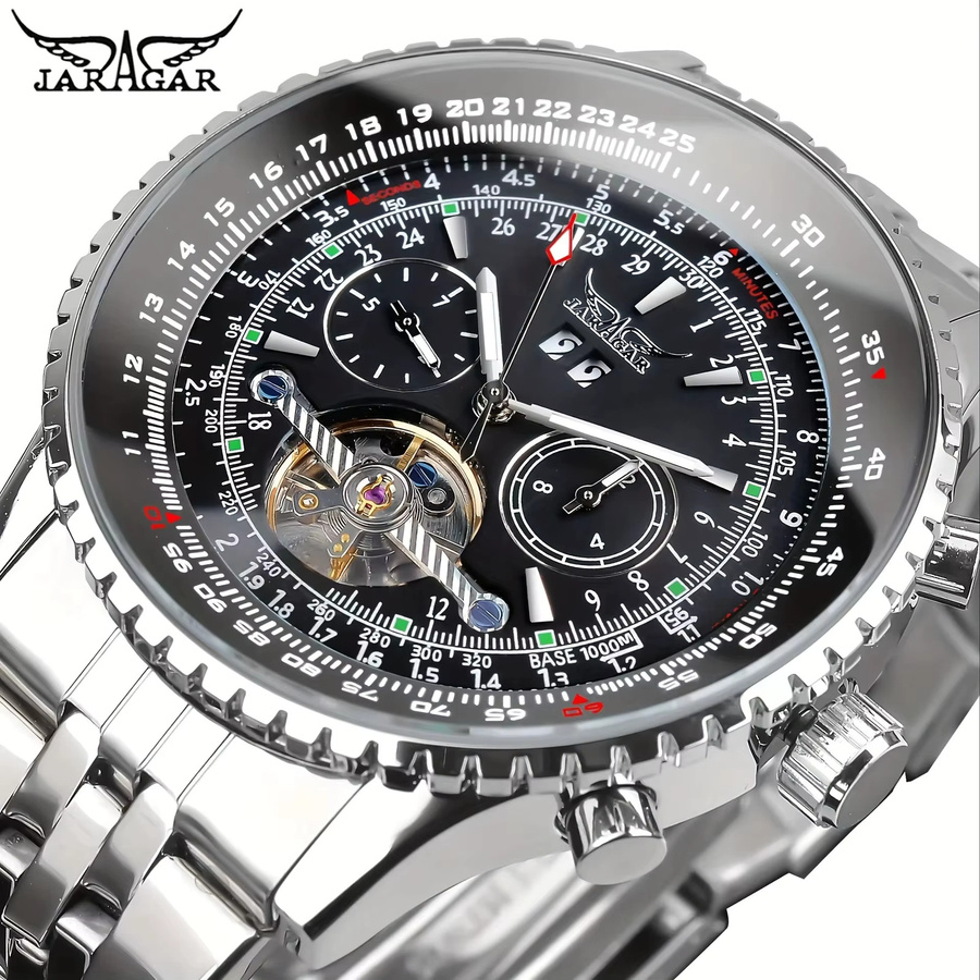 Jaragar Armbanduhr, Automatik, Edelstahl, Blau, Herren - Bild 3