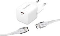 Intenso W30C GaN Power Adapter mit C315C USB-C Kabel, 30W, Weiß - Bild 1