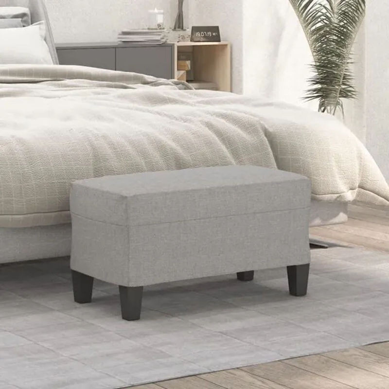 Moderne Sitzbank aus Stoff von Vidaxl in Grau, B/T/H: 70 x 35 x 41 cm - Bild 1