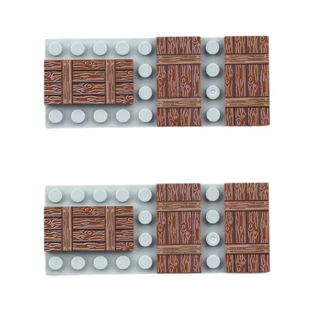 SixBricks 87079 Bedruckte Holzmaserung Box-Board-Muster Bausteine, 10-teiliges Set