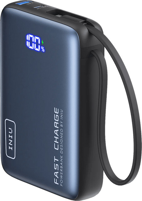 INIU Pocket Powerbank 20.000 mAh in Blau mit USB-C und Lightning Anschlüssen - Bild 1