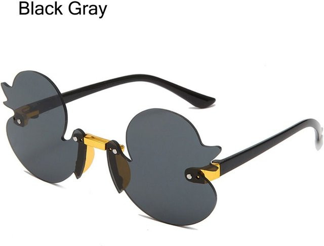 Cartoon Sonnenbrille Kinder, randlos, Entenform, Black Gray, Plastic - Bild 1