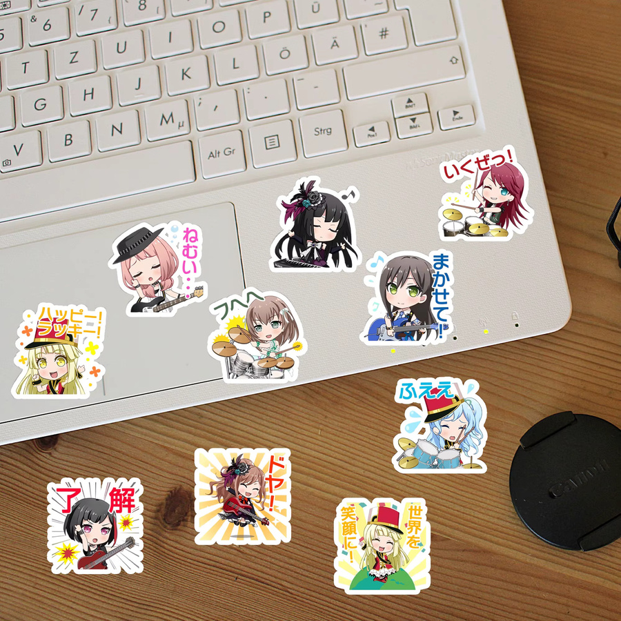 40 Stück BanG Dream Anime Aufkleber Set mit bunten Cartoon-Charakter-Stickern für Handyhüllen, Computer und Wasserbecher - Bild 3