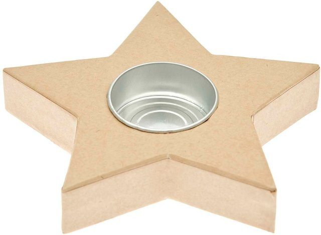 Rico Design Kerzenhalter Stern aus Pappmaschee für Teelichter, B/T/H: 12 x 12 x 2 cm - Bild 1
